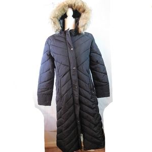 Steve Madden Women's Long Chevron Maxi Puffer Coat